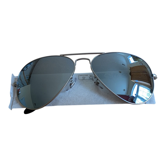 NEW Ray-Ban Aviator Mirror Polarized Sunglasses ORB3025 Retail $224 Limited - Picture 1 of 7